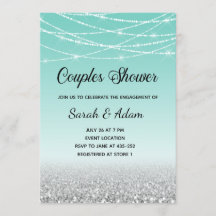 Invitation de douche Couples de Parties scintillan