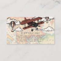 Invitation de douche d'affichage d'avion vintage