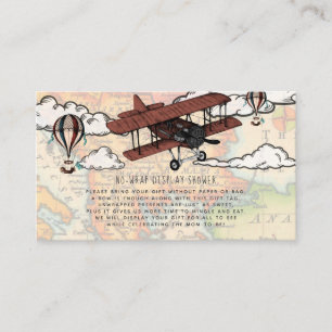 Invitation de douche d'affichage d'avion vintage