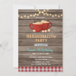 Invitation de douche d'anniversaire de guimauve