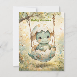 Invitation de douche de bébé dinosaure à télécharg