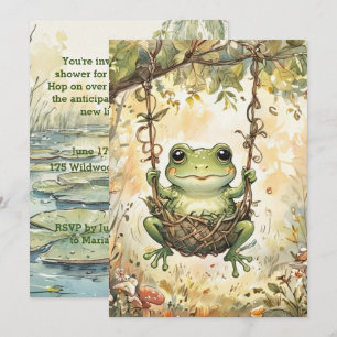 Invitation de douche de bébé grenouille à téléchar