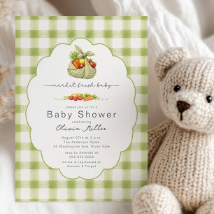 Invitation de douche de bébé Marché Frais Bébé