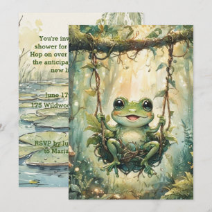 Invitation de douche de bébé numérique grenouille 