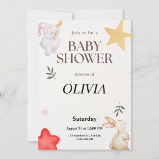 Invitation de douche de bébé personnalisée mignonn