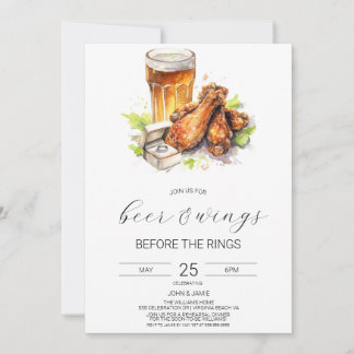Invitation de douche de couple Bière & Ailes