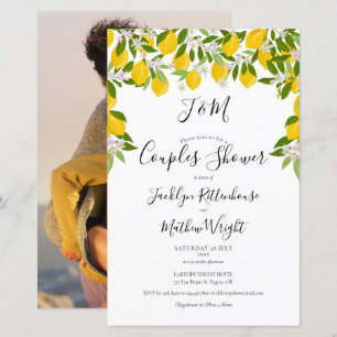 Invitation de douche de couple de monogramme de bu