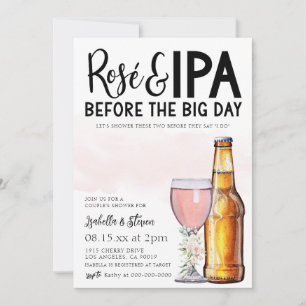 Invitation de douche de couple Rosé et IPA