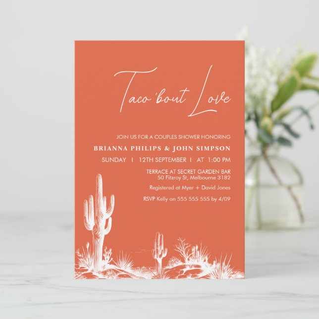 Invitation de douche de couples d'amour de taco or (Debout devant)