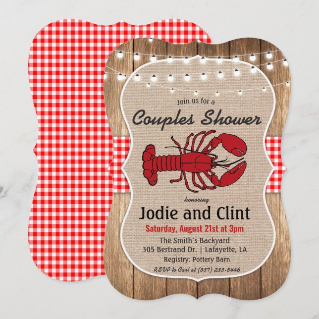 Invitation de douche de couples de bouillabaisse d (Devant / Derrière)
