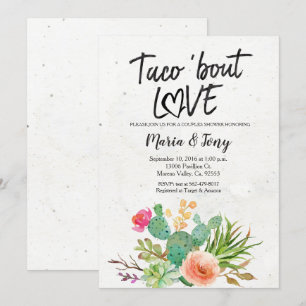 Invitation de douche de couples de fiesta de