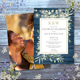 Invitation de douche de couples de monogramme de v