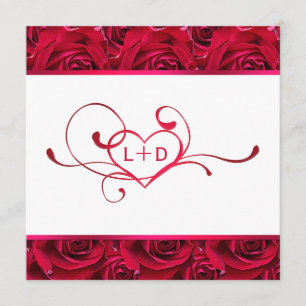 Invitation de douche de couples de roses blancs et