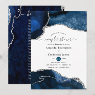Invitation de douche de couples Navy et Agate arge