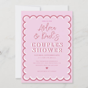 Invitation de douche de couples rétro