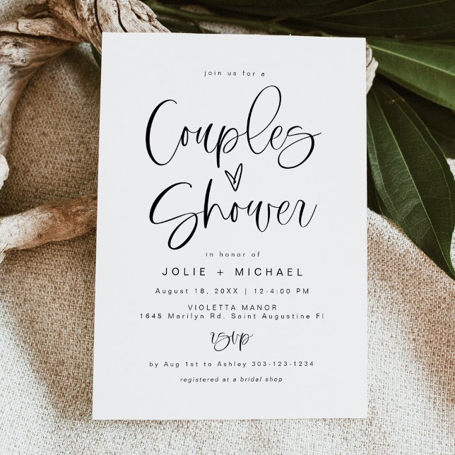 Invitation de douche de couples, typographie fanta (Créateur téléchargé)