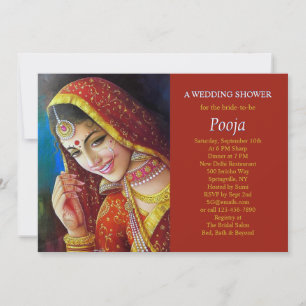 Invitation de douche de fille indienne belle