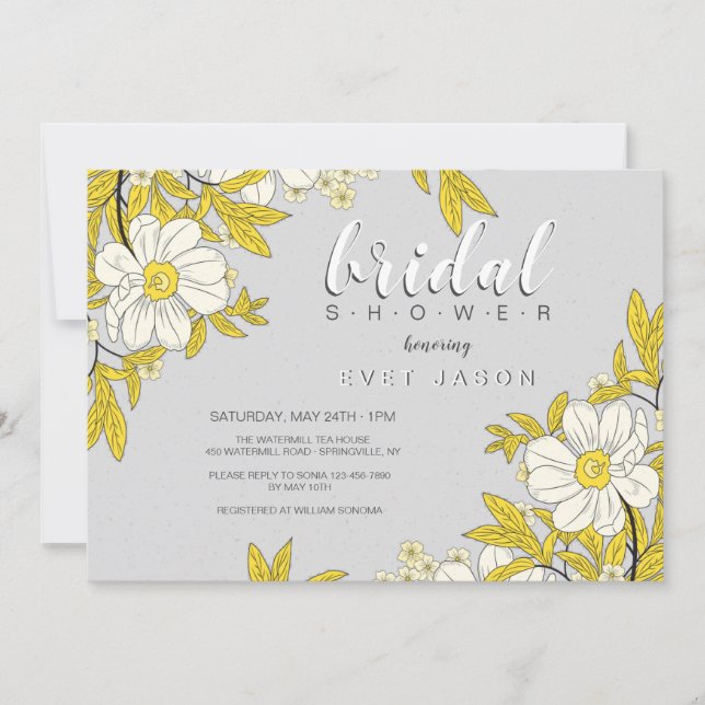 Invitation de douche de fleurs de Bouton d'or (Devant)