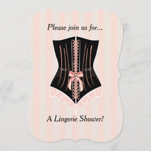 Invitation de douche de lingerie de corset de