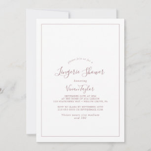Invitation de douche de lingerie en or rose minima