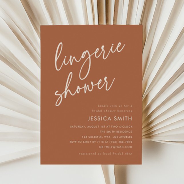 Invitation de douche de lingerie moderne boho en t (Créateur téléchargé)