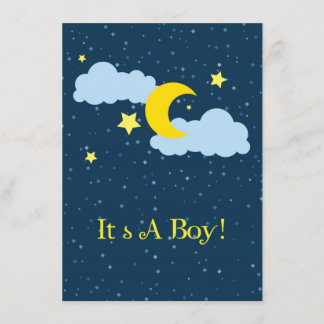 Invitation de douche de lune et de bébé d'étoiles