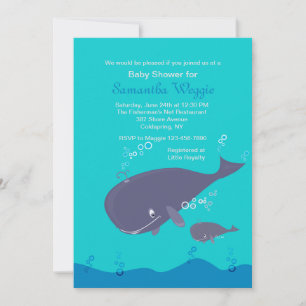 Invitation de douche de maman et bébé baleine