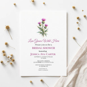 Invitation de douche de mariage à la fleur violett