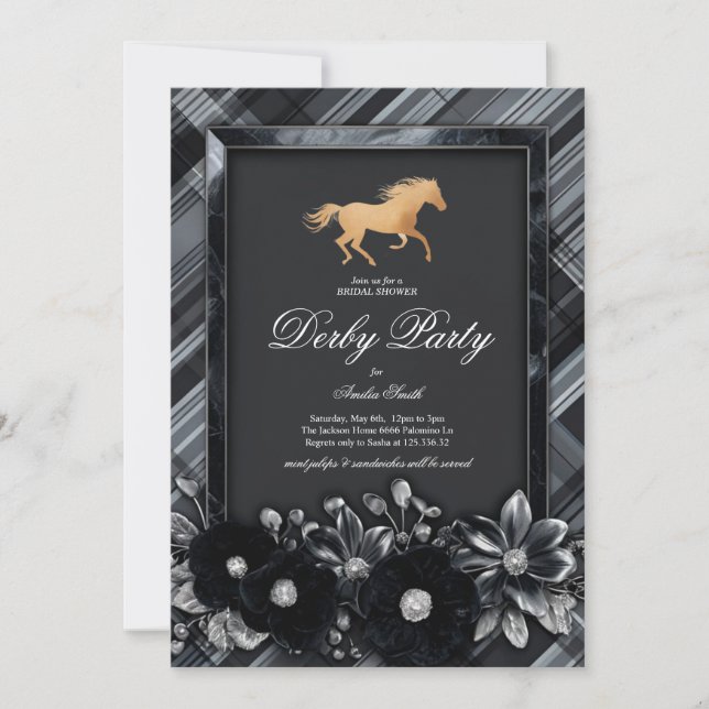 Invitation de douche de mariage de luxe Kentucky D (Devant)