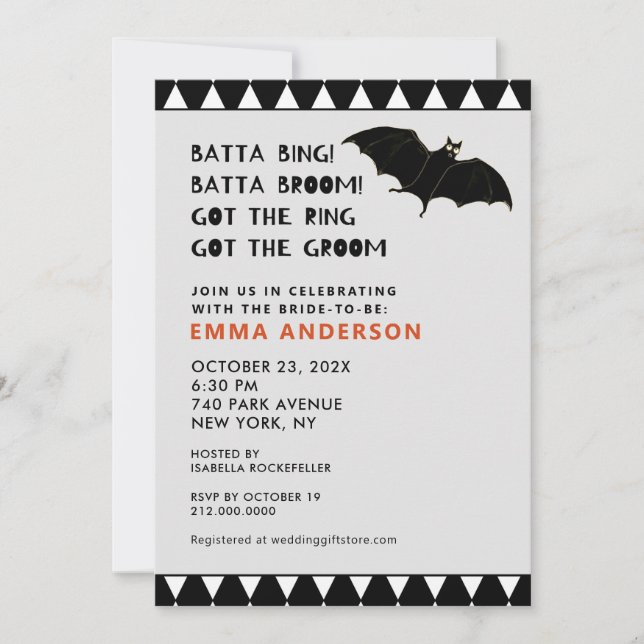 Invitation de douche de mariage d'Halloween d'octo (Devant)