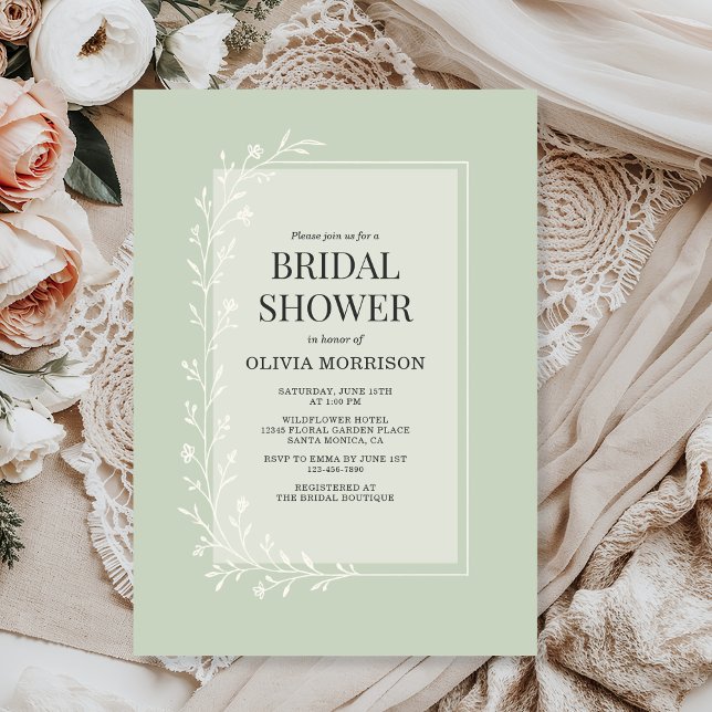 Invitation de douche de mariage florale botanique  (Créateur téléchargé)