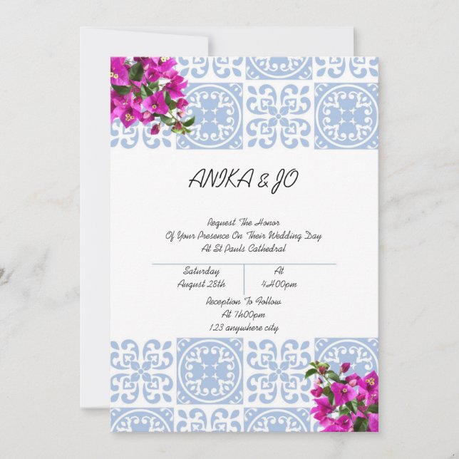 Invitation de douche de mariage florale rose (Devant)