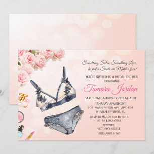 Invitation de douche de mariage lingerie florale