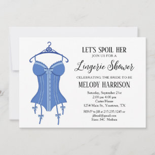 Invitation de douche de mariage lingerie sassy ble