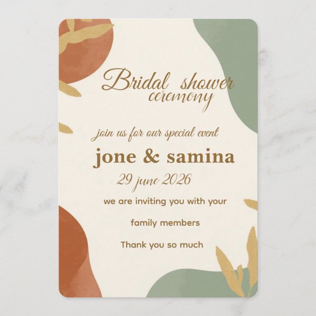 Invitation de douche de mariage mignonne  (Devant)