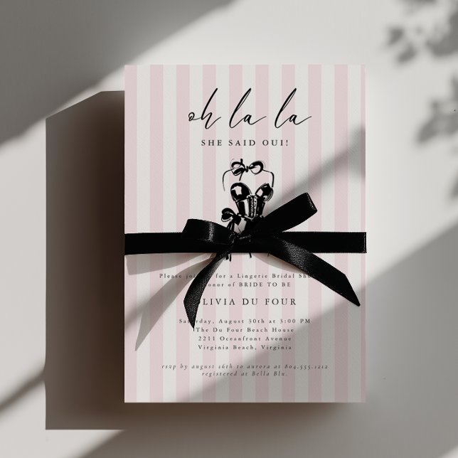 Invitation de douche de mariage Oh La La Lingerie  (Oh la la Bridal Shower Invitation)