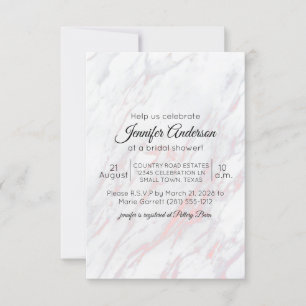 Invitation de douche de mariage rose et gris moder