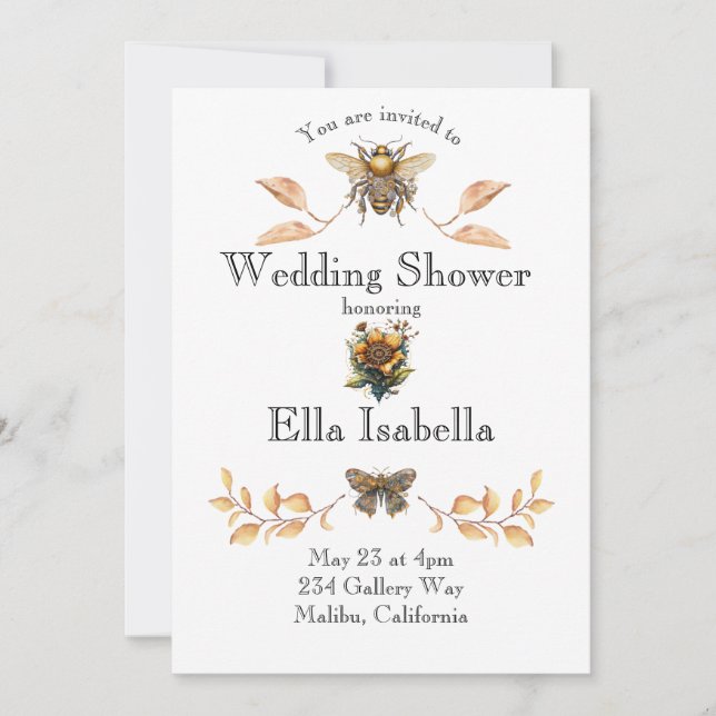 Invitation de douche de mariage Steampunk (Devant)