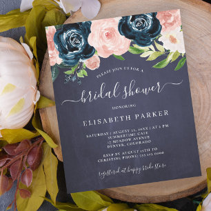 Invitation de douche de mariée à budget floral aqu