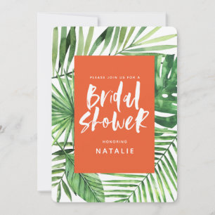 Invitation de douche de mariée à feuilles de palmi