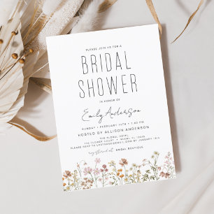 Invitation de douche de mariée à fleurs sauvages B