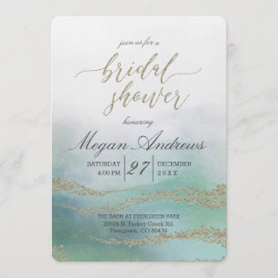 Invitation de douche de mariée à l'aquarelle éléga