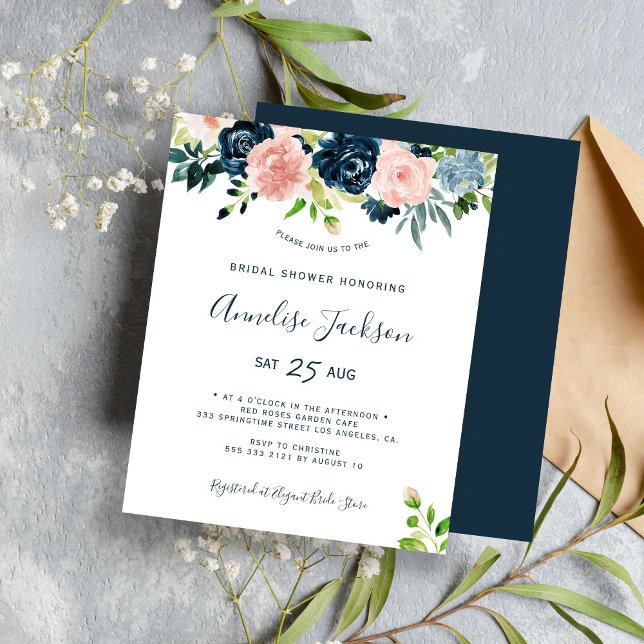 Invitation de douche de mariée à l'aquarelle flora (Créateur téléchargé)