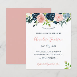 Invitation de douche de mariée à l'aquarelle flora