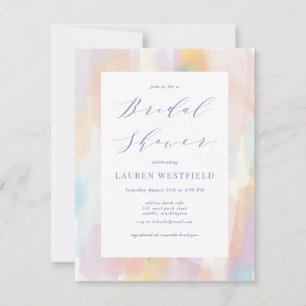 Invitation de douche de mariée à l'aquarelle paste
