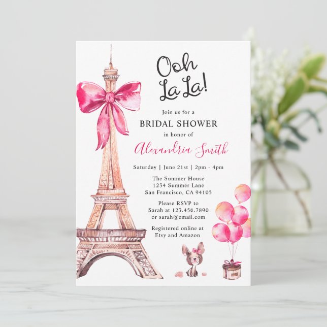 Invitation de douche de mariée à Paris (Debout devant)