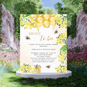 Invitation de douche de mariée abeille jaune flora