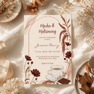 Invitation de douche de mariée au Chocolat Brun Mo