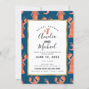 Invitation de douche de mariée au homard crevette
