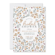 Invitation de douche de mariée aux fleurs sauvages